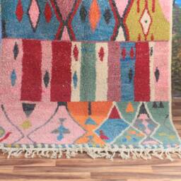 Colorful Moroccan Rug, Custom Fabulous Boujad Abstract Multicolored Carpet, Handmade Bohemian Rug - thumbnail 3