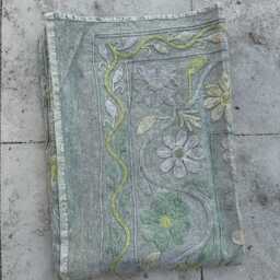 Hand-Embroidered Cotton Suzani Quilt, Detailed Floral Stitching, Artisan-Made Decorative Bedspread For Bedroom Or Sofa - thumbnail 4