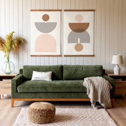 Geometric Canvas Wall Art Set Mid-Century Modern Tapestries - 478