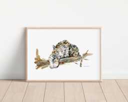 Jaguar Watercolor Print, Big Cat Wall Art - thumbnail 1