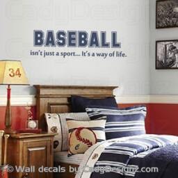 Baseball Vinyl Wall Decal - Sports Room Decor, Quote - 32x9 - thumbnail 2