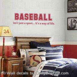 Baseball Vinyl Wall Decal - Sports Room Decor, Quote - 32x9 - thumbnail 3