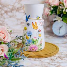 Handmade Decoupage Glass Vase, Floral Butterfly Design, Home Decor - thumbnail 2