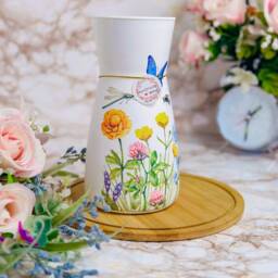 Handmade Decoupage Glass Vase, Floral Butterfly Design, Home Decor - thumbnail 3