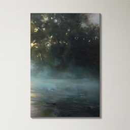 Fly Fishing River 3 Panel Split Canvas Wall Art Misty Dawn Landscape Angler Casting Oil Painting Framed Home Decor Outdoor Sport - thumbnail 4