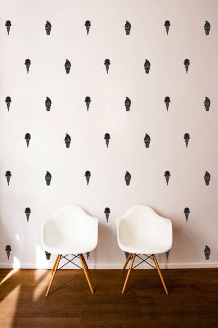 Ice Cream Cone Wall Decals, Kids Room Decor, Vinyl Stickers - image 1