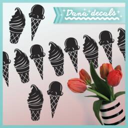 Ice Cream Cone Wall Decals, Kids Room Decor, Vinyl Stickers - thumbnail 2