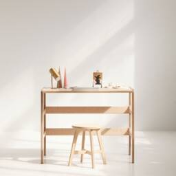 Minimalist Plywood Desk, Mid Century Modern, Home Office Desk - thumbnail 2