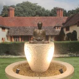 Granary Tub With Serene Buddha Solar Pump Water Feature Fountain - thumbnail 2