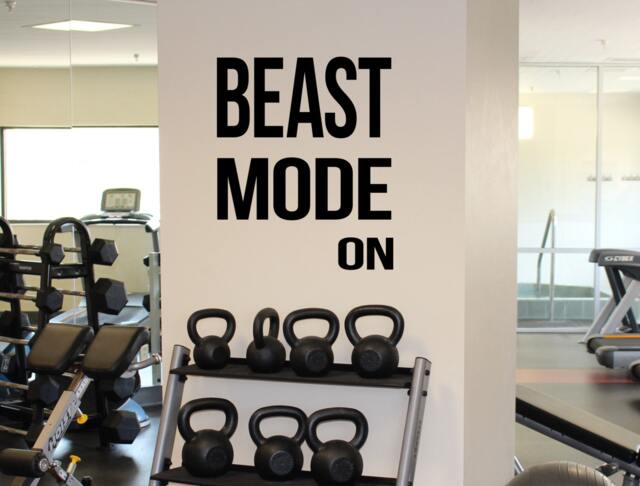 Gym Motivation Quote Beast Mode On Vinyl Decal Workout Fitness Wall Sticker Sport Home Interior Graphics 25(Fgm - image 1