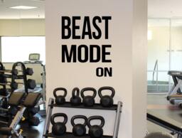Gym Motivation Quote Beast Mode On Vinyl Decal Workout Fitness Wall Sticker Sport Home Interior Graphics 25(Fgm - thumbnail 1