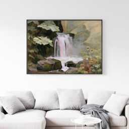 Forest Waterfall Poster, Green Landscape Print, Nature Wall Art, Paper - thumbnail 3