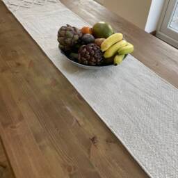 Bespoke Handmade Wooden Hairpin Legs Dark Waxed Solid Wood Dining Kitchen Natural Table Desk. 180 X 79cm - thumbnail 3