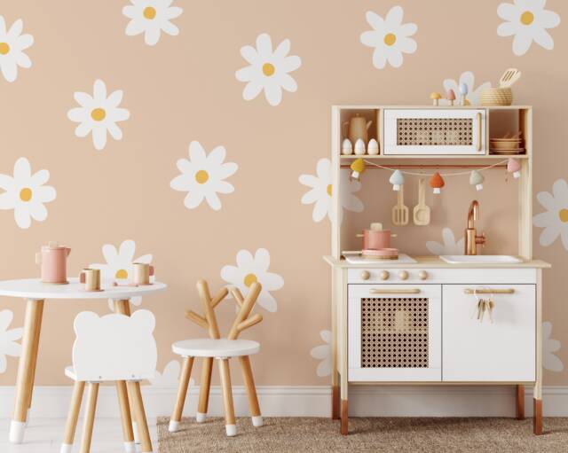 Daisy Wall Decals - Nursery Decor, Kids Room Art, Removable Flower Stickers - image 1