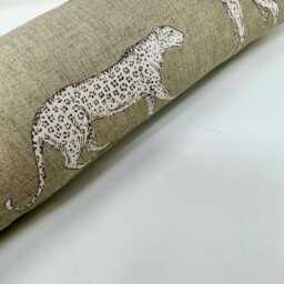 Jungle Animal Print Draft Excluder - Weighted Beige Cotton Canvas Custom Lengths Machine Washable - thumbnail 3