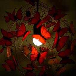 Red Butterfly Chandelier Whimsical Bedroom Ceiling Lamp - thumbnail 3