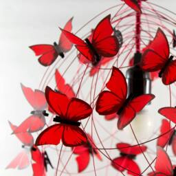 Red Butterfly Chandelier Whimsical Bedroom Ceiling Lamp - thumbnail 2