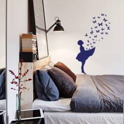 Wall Decal Butterfly Girl, Sticker Banksy Art, Urban-Kids-Berlin Wall-Decor - thumbnail 2