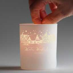 Christmas Engraved Candle - Winter Wonderland White Matt Jar Cotton Wick Scents+- Your Wishes On The Back Of - thumbnail 2