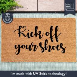 Kick Off Your Shoes - Custom Coir Welcome Doormat Home Decor Housewarming Gift - thumbnail 1