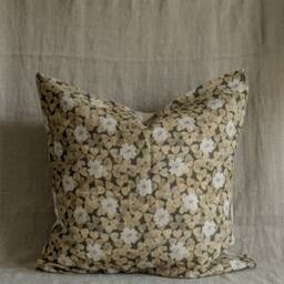 Wood-Sorrel, Handmade Decorative Linen Pillowcase, Sofa Cushion Cover With Floral Print, Throw Pillow, Printed Natural Fabric Flowers - thumbnail 2