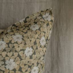 Wood-Sorrel, Handmade Decorative Linen Pillowcase, Sofa Cushion Cover With Floral Print, Throw Pillow, Printed Natural Fabric Flowers - thumbnail 3