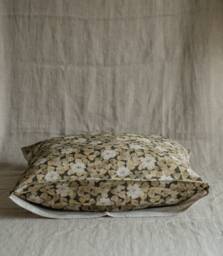 Wood-Sorrel, Handmade Decorative Linen Pillowcase, Sofa Cushion Cover With Floral Print, Throw Pillow, Printed Natural Fabric Flowers - thumbnail 1