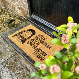 Hello Muthafucka Lil Wayne Doormat, Hey Hi How Ya Do'ern Mat, Funny Music Door Housewarming Gift, Gifts For Him - thumbnail 2