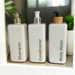 Personalised White Square Soap Dispenser Bottle With Pump 500Ml - 12 Options