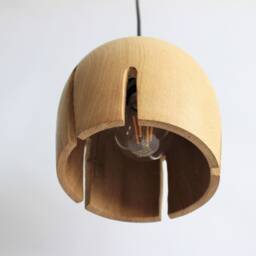Custom Order Wood Pendant Light Scandinavian, Oak Chandelier For Bathroom, Reclaimed Unique Lamp - thumbnail 3