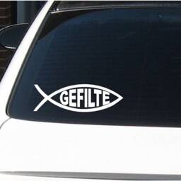 Gefilte Fish Car Truck Wall Vinyl Decal Pick A Size & Color For Car Truck Computer Ipad Or Whatever - thumbnail 2