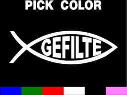 Gefilte Fish Car Truck Wall Vinyl Decal Pick A Size & Color For Car Truck Computer Ipad Or Whatever - thumbnail 1