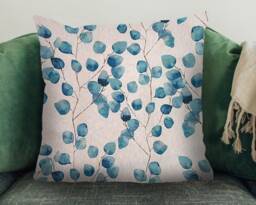 Teal Cushion Cover, Sofa Cushion, UK Handmade Cushions, Classic Country Home, Floral Botanical Scatter