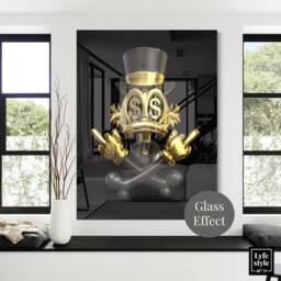 Gold Scrooge Mcduck Acrylic Glass Art Alec Monopoly Style - thumbnail 2