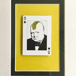 Banksy Turf War Winston Churchill Framed Playing Card Wall Art Gift - thumbnail 2