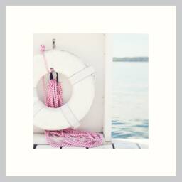 Beach Home Art, Life Preserver Photo, Coastal Decor, Nursery Girls Room Print, Nautical Kids Pink & White Print - thumbnail 3