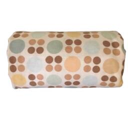 Brown Blue Dots Minky Stroller Blanket Soft Cotton Flannel Newborn Baby Gift - thumbnail 2