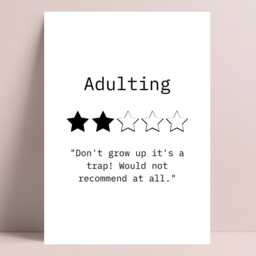 Fun Quote Print, Adulting Typography Funny Gifts, Humour Prints, Wall Art, Home Decor Office - thumbnail 3