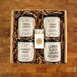 Four Candles Custom Gift Box, Wrapped With Card - thumbnail 1