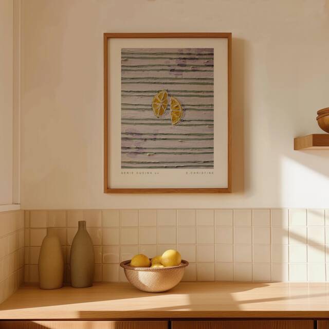Serie Cucina 04, Oil Painting By E. Christine - Lemon Fine Art Print - image 1