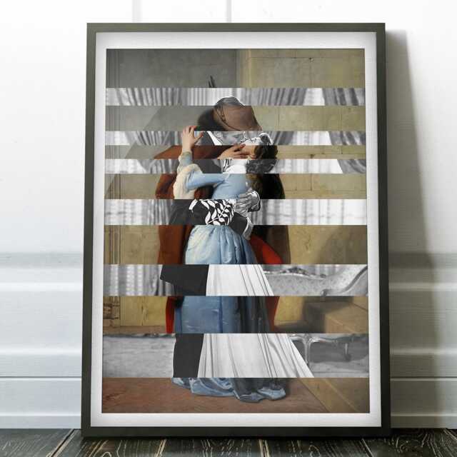 Only A Kiss - Francesco Hayez - Gone With The Wind Mashup Available As Poster & Canvas - image 1