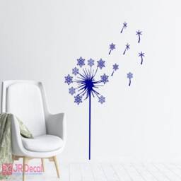 Snowflake Dandelion Wall Decal, Christmas Window Decor - thumbnail 3
