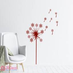 Snowflake Dandelion Wall Decal, Christmas Window Decor - thumbnail 1