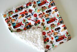 Dream Lovie. Security Blanket. Personalized Lovey. Faux Fur Dig It Construction. Mini Baby Minky Shower Gift - thumbnail 1