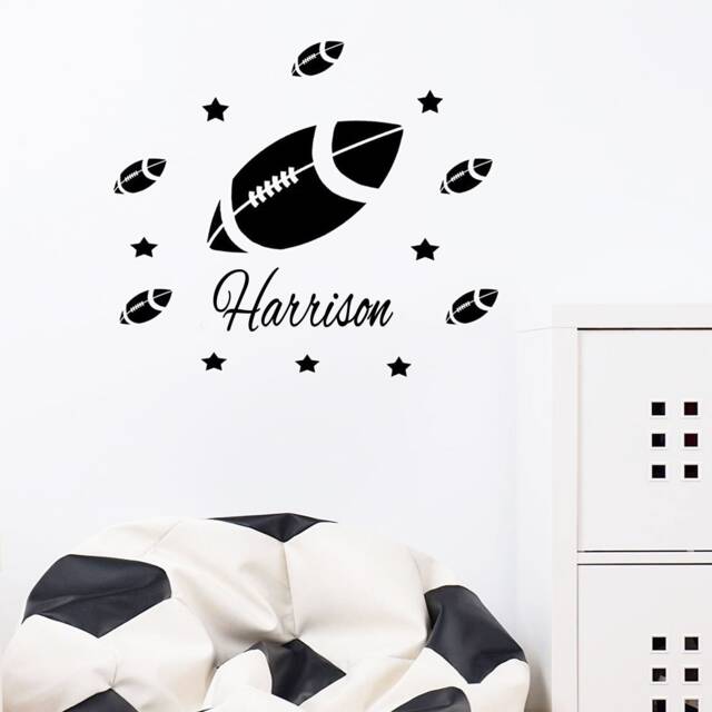 Personalized Rugby Ball Wall Decal - Boys Room Decor - image 1
