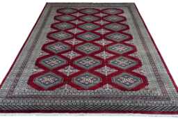 8x10 Maroon Color Bokhara Rug - 2.50x3.00 Kids Room Luxury Area Turkish Fine Quality Afghan - thumbnail 1