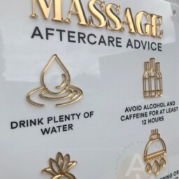 Massage Aftercare Acrylic A3 Sign - Spa Salon Decor - thumbnail 2
