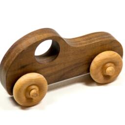 Handmade Walnut Wooden Toy Car Personalized Push - thumbnail 4