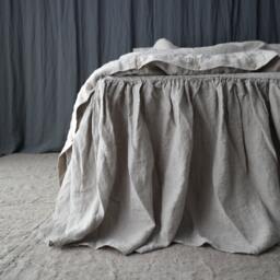 Linen Bed Skirt Dust Ruffle. Linen Bedskirt. Made By Mooshop.new2 - thumbnail 1