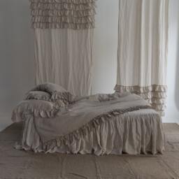 Linen Bed Skirt Dust Ruffle. Linen Bedskirt. Made By Mooshop.new2 - thumbnail 2